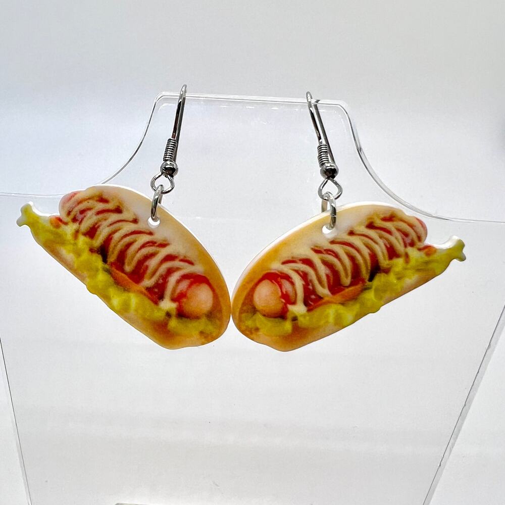 Loaded Hotdog Earrings - Food Accessories - Summer Earrings - New York Earrings